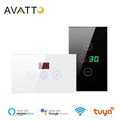 AVATTO-Interruptor de caldeira Wi-Fi 4400W, padrão da UE e dos EUA, interruptor inteligente de aquecedor de água, controle do aplicativo Tuya Smart Life, funciona com Alexa e Google Home