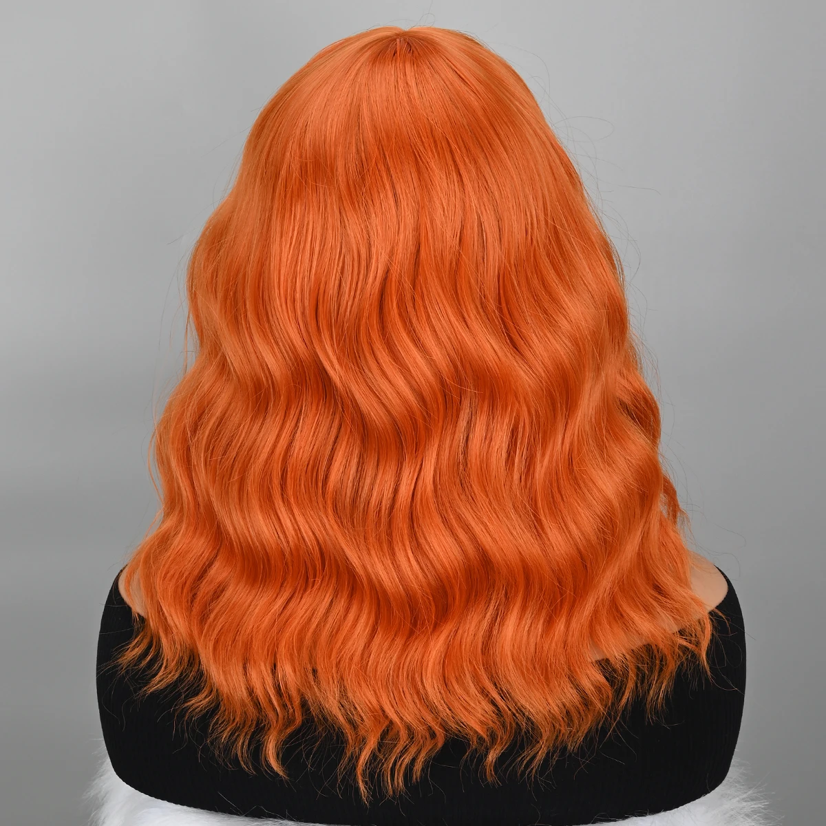 Kurze Bob synthetische Perücken für Frauen kurze gewellte Perücken mit Pony gewellte Bob Perücke orange Perücke hitze beständige Faser Cosplay Haar