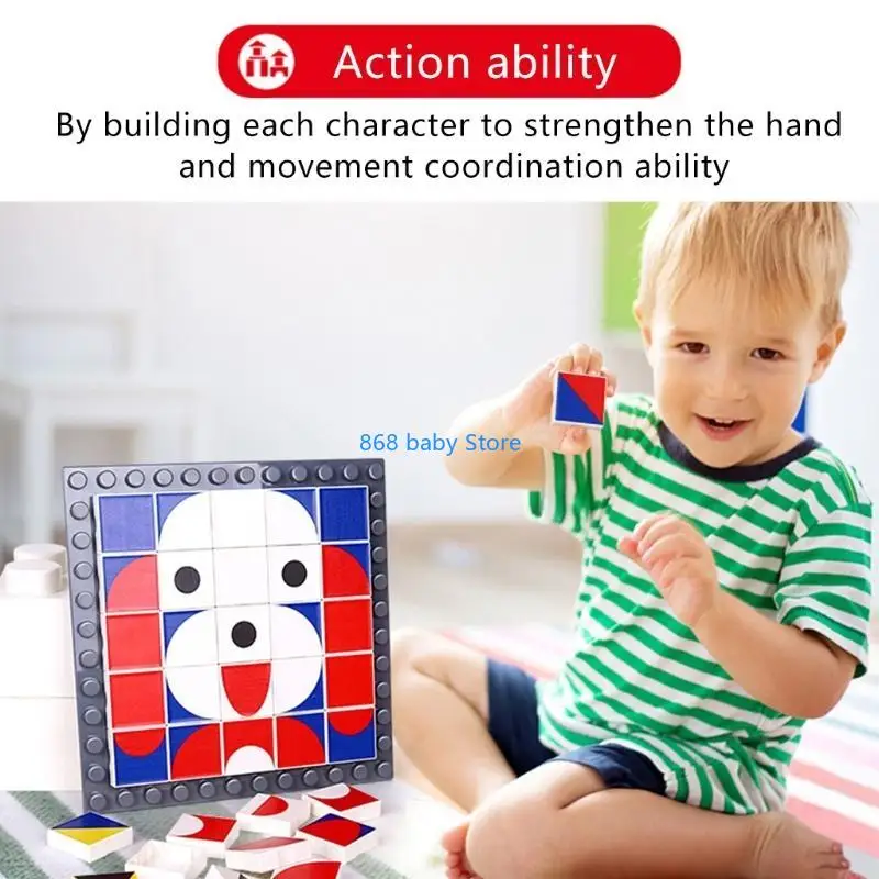 29ee 208pcs Holz Puzzle Puzzle Geometrisches Denken Trainingsspiel Kinder lernen