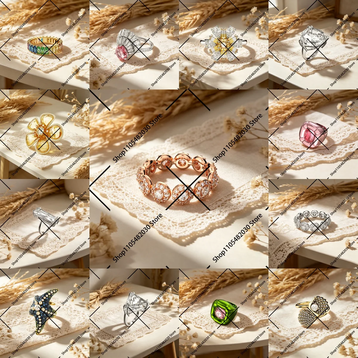 Multi-Stone Bypass Ring Bold Asymmetric Design for Night Out