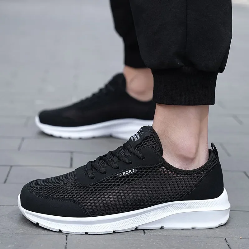 Summer New Hollow Sneakers Trendy Men's Breathable Casual Running Shoes All-Matching Tenis