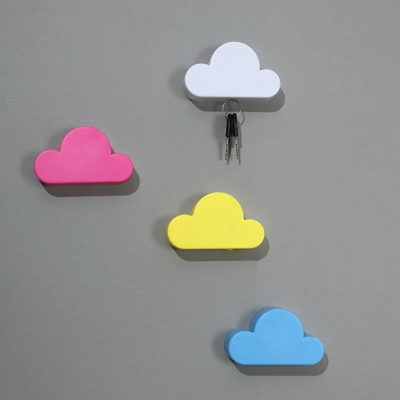 Creative Cloud Cute Storage Holders Magnetic Suction Keychain Storage Rack No Punching Doorway Keys Organizer For Living Room