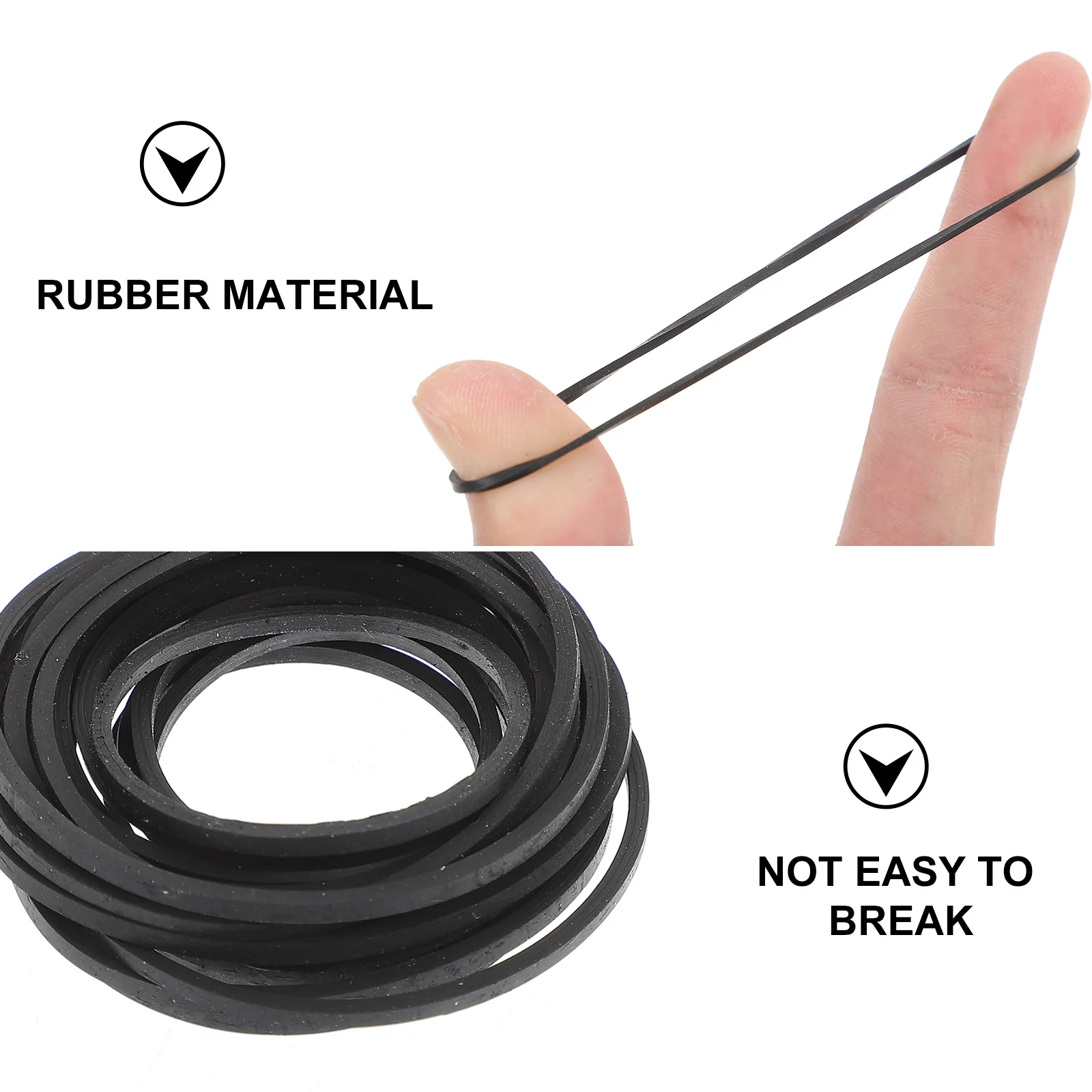 

20Pcs Cassette Tape Machine Belt Rubber for Recorders Maintenance Flat Drive Replacement Smooth Rotation Long-Lasting Durability