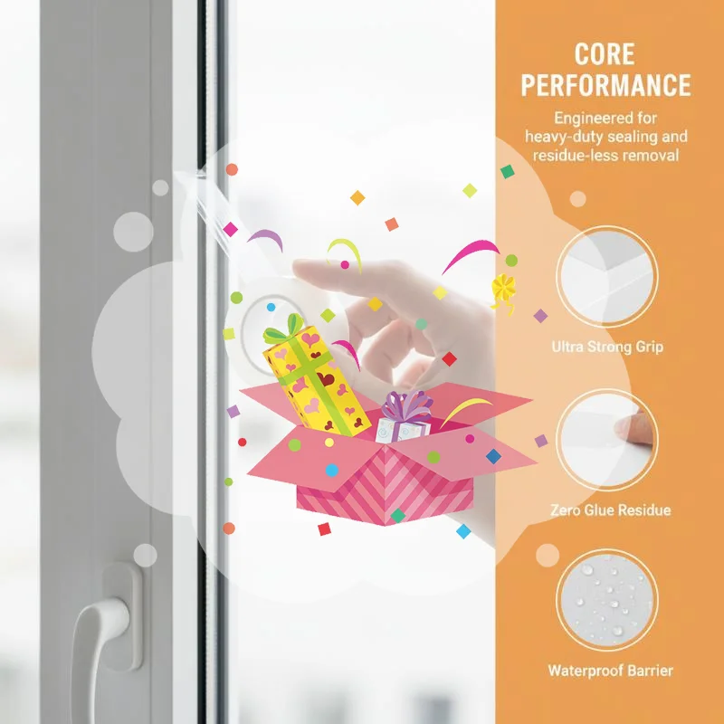 Window Weather Sealing Tape Residue Free Clear Insulation Film Winter Windproof Energy Saving for Door Window Gap