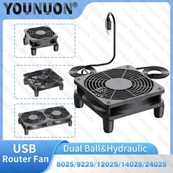 5V USB Router Fan TV Box Cooler 80mm 92mm 120mm 240mm PC DIY Cooler W/Screws Protective net Desktop Fan