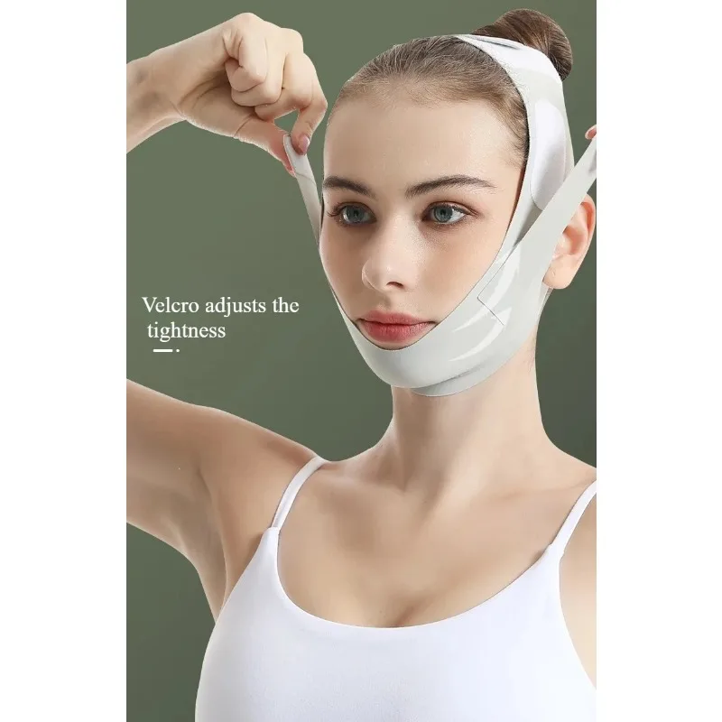 V-Shape Face Lift Band - Adjustable Double Chin Reducer, Breathable Reusable Facial Strap for Men & Women