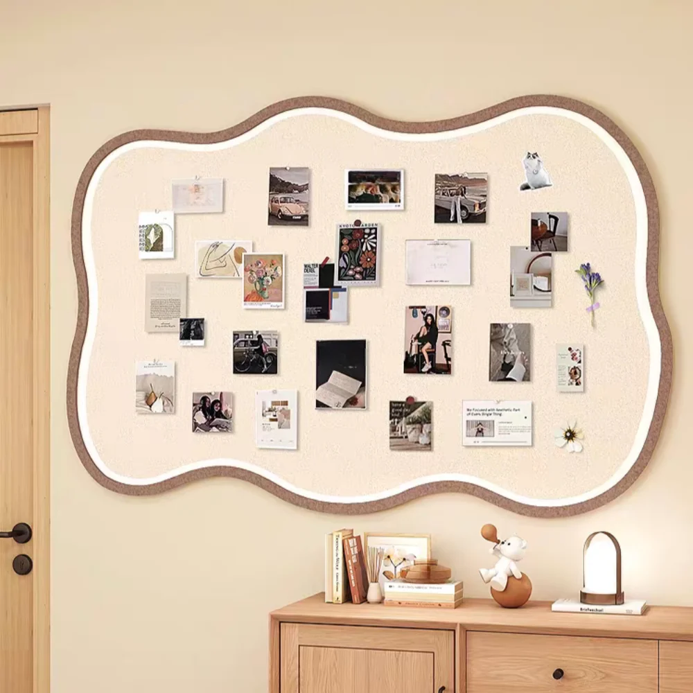 Round Cork Bulletin Boards Thickened Felt Board DIY Photo Display Board for Home and Office Decoration