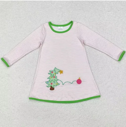 女の子ドレスカラフルな弓クリスマスフリル膝丈ドレスブティックキッズ子供服女の子ドレスホット