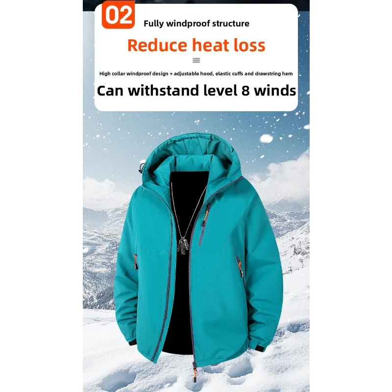 

Autumn and Winter Cycling Jackets Windproof Warm Outerwear Mens Hooded Down Cotton-padded Jackets Men's Loose and Thick Jackets