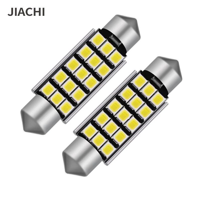 

JIACHI 2PCS C5W LED CANBUS 28 31 36 39 41mm Festoon C10W led bulb 2835 15SMD 12V reading lamp car Interior Light White No Error