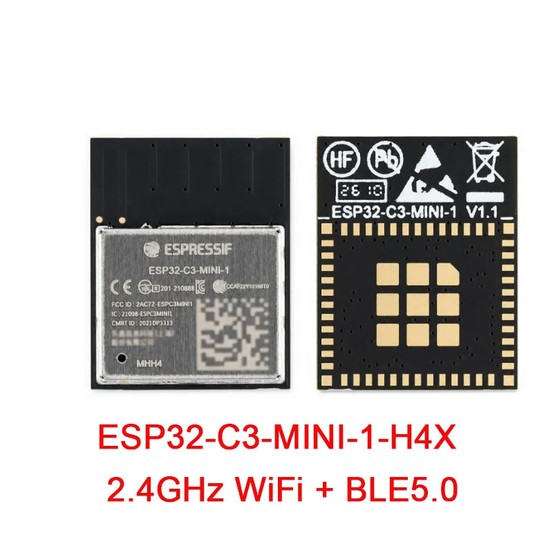 1-5PCS ESP32-C3-MINI-1-N4X ESP32-C3-MINI-1-H4X ESP32-C3-MINI-1 Dual-mode 2.4GHz WiFi Bluetooth BLE 5.0 4MB Flash Wireless Module