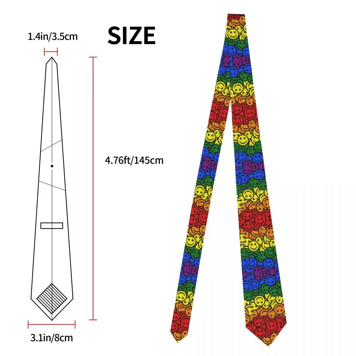 เนคไทเกย์ลายหน้ายิ้มสำหรับผู้ชายผู้หญิงผ้าโพลีเอสเตอร์8ซม. ลายรุ้ง LGBT เลสเบี้ยน Dasi ผู้ชายชุดผ้าไหมกว้างอุปกรณ์เสริม Gravatas Office