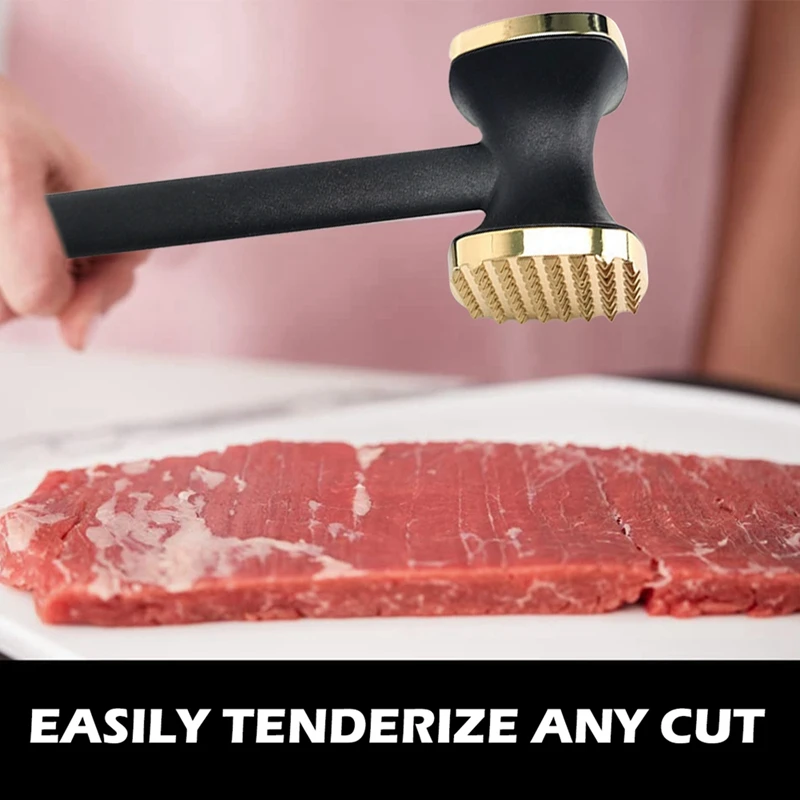 Steak Hammer Mallet Double-Sided Zinc Alloy Meat Tenderizer Meat Pounder Maximizes Food Flavor Meat Hammer