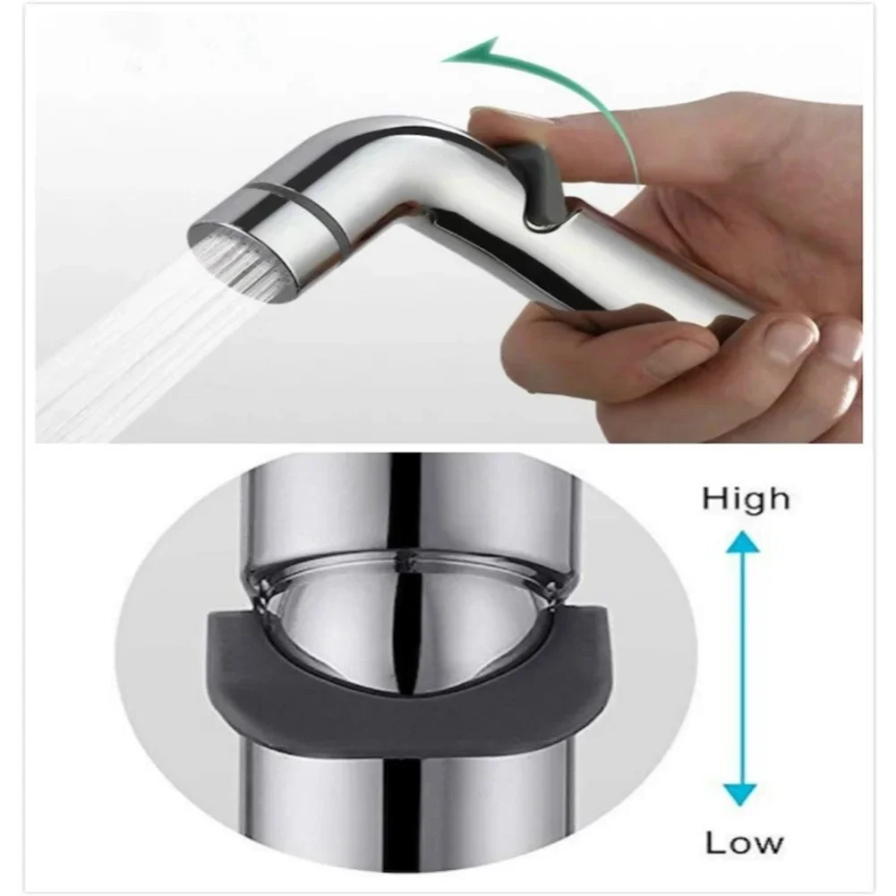 Chrome Handheld Bidet Sprayer For Toilet Hand Bidet Faucet For Bathroom Adjustable Hand Sprayer Shower Head Self Cleaning