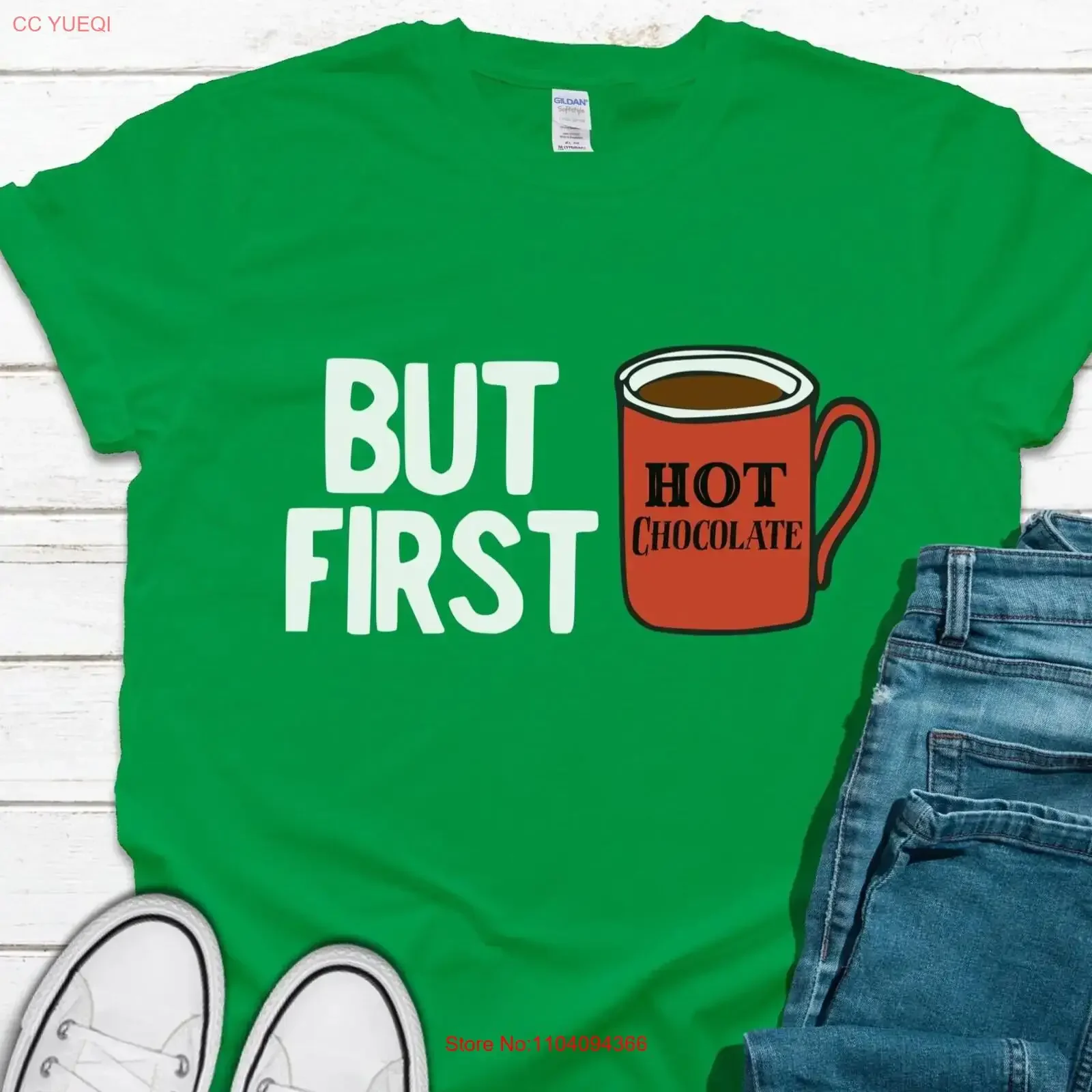 Ok pero primer chocolate caliente camiseta cacao Navidad para hombres divertidas 3 XL Plus Ideas vintage lavado Top para uso diario versátil