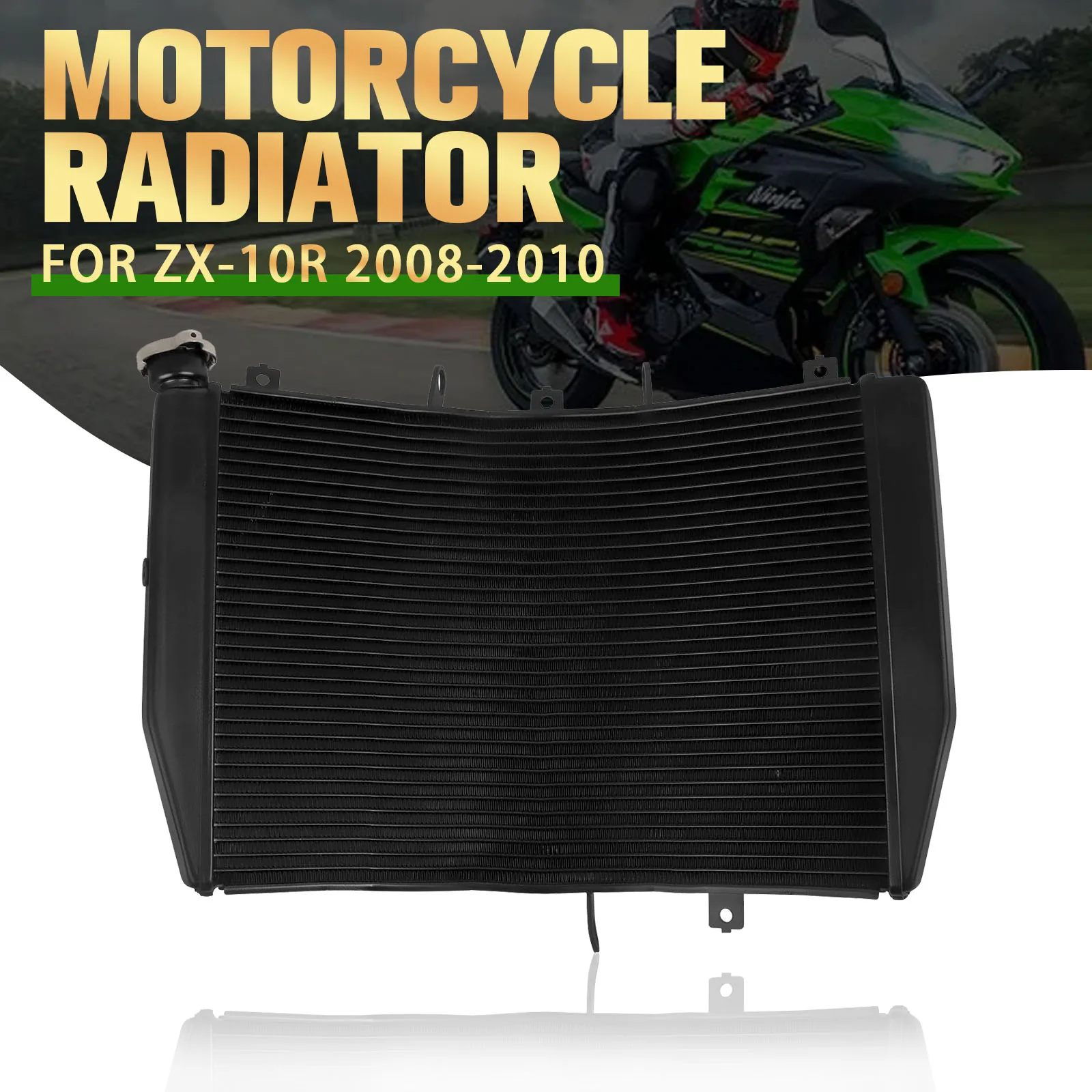 

Motorcycle Aluminium Engine Radiator Cooler Cooling System Water Tank For Kawasaki NINJA ZX-10R ZX 10R ZX10R 2008 2009 2010