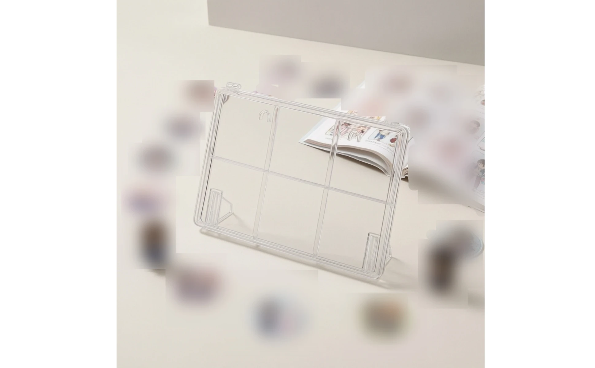 Tabletop Display Case with Compartments Transparent Acrylic Display Case with Stand Organizer Dustproof Sturdy for Collectors