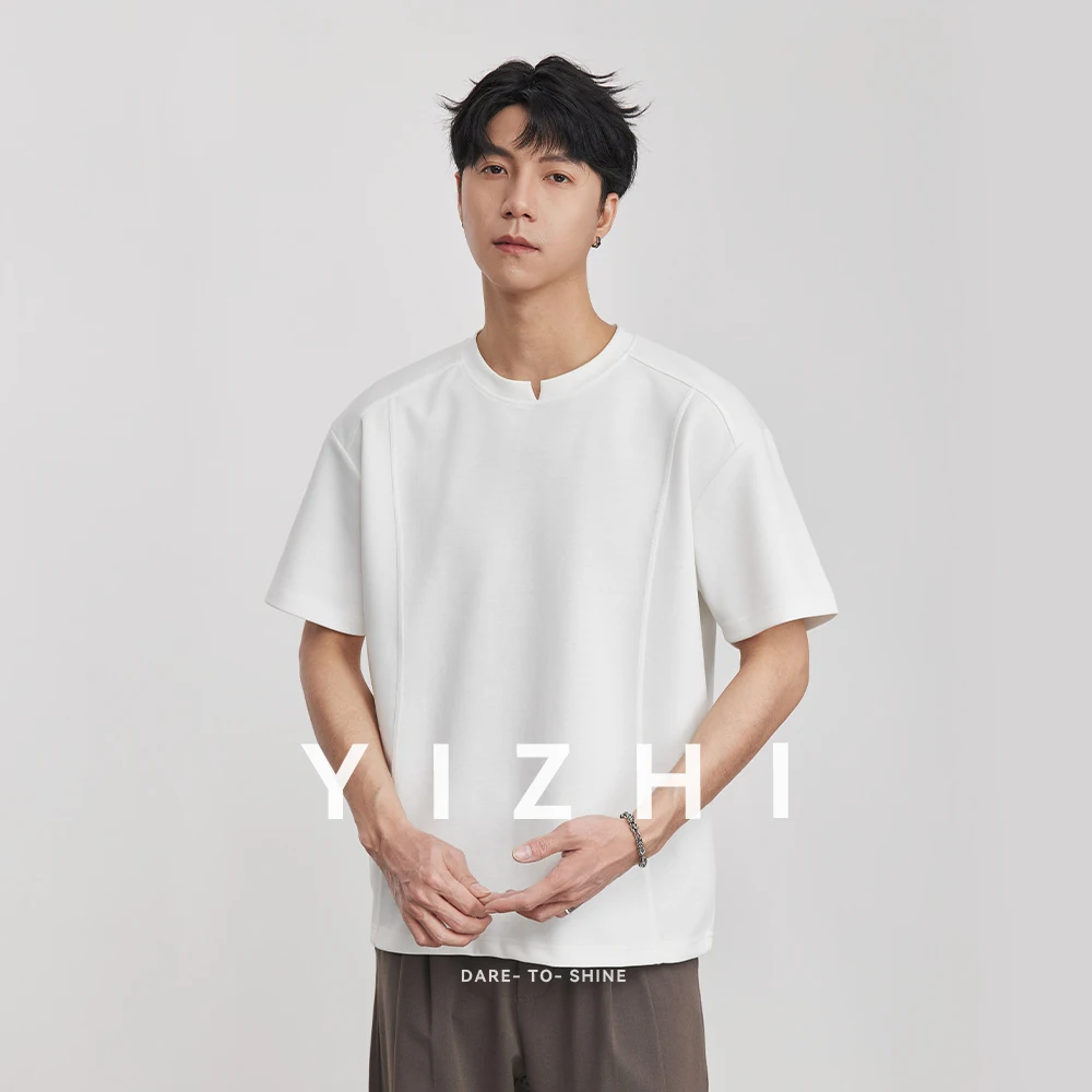 Heavyweight 260g Mamba Cotton Solid Color Minimalist T-Shirt 2026 Summer Crew Neck Loose Fashion