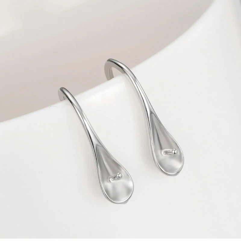4/8/12Pcs Stainless Steel Earring Hooks with Pearl Pendant Mounting,Brass Earwires Fasteners,DIY Earrings Making Accessories