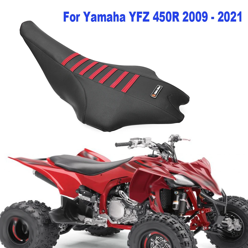 Чехол на сиденье из ПВХ для Yamaha YFZ 450R 2009-2021, захват с ребрами YFZ450REL, Нескользящие чехлы на сиденья мотоцикла, аксессуары