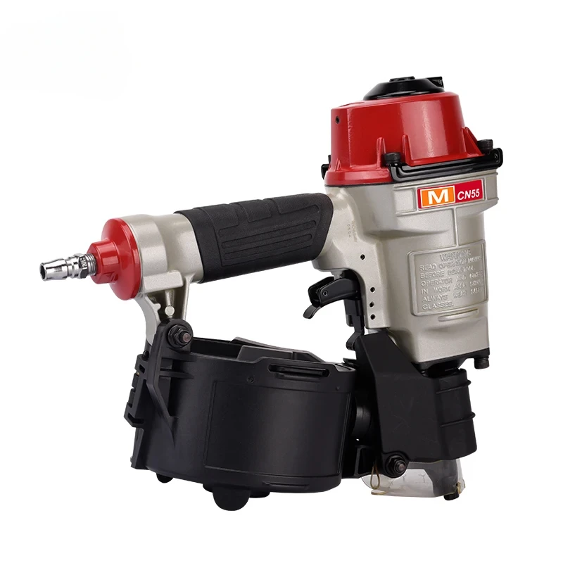 The 2026 best-selling high-quality MCN55 adjustable coil nail is a pneumatic hand tool suitable for log cabins and pallets.