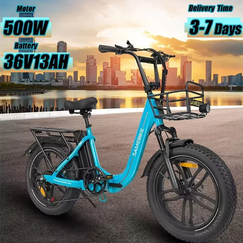 Folding E-bike 500W Brushless Motor 36V13AH Battery Electric Bike Alluminum Alloy All Terrain 20*4Inch Fat Tire Electric Bicycle