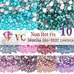 New Emerald ColorMocha Glitter Crystal Non Hotfix Rhinestones Strass DIY Accessories Nails Diamond For Nail Art Nail