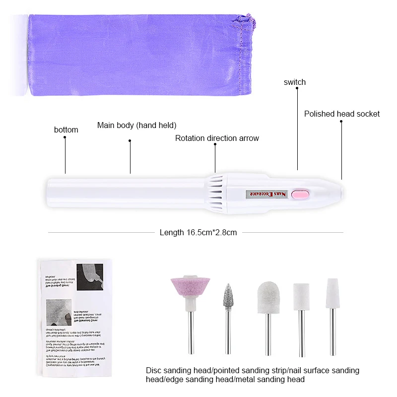 휴대용 미니 전문 네일 드릴 키트, 매니큐어 도구, 톱 셀러, 전문 밀링 커터, 페디큐어 그라인딩 도구