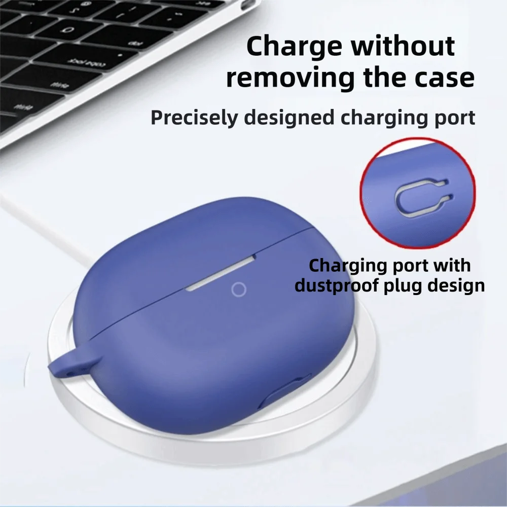 

Silicone Earphone Case Anti Drop with Carabiner Charging Box Sleeve Shockproof Colorful for HuaWei FreeBuds Pro 5