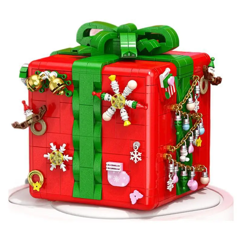 Blocs de construction de noël créatifs, mécanisme Surprise, boîte-cadeau assemblée, modèle de vacances du père noël, jouets, Mini briques, cadeaux pour enfants