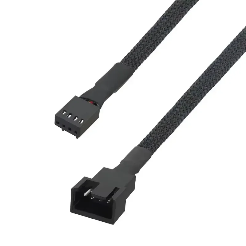 1 to 1 Way Splitter Black Sleeved 26/40cm Extension Cable Connector 4Pin PWM Extension Cables 4 Pin Pwm Fan Cable