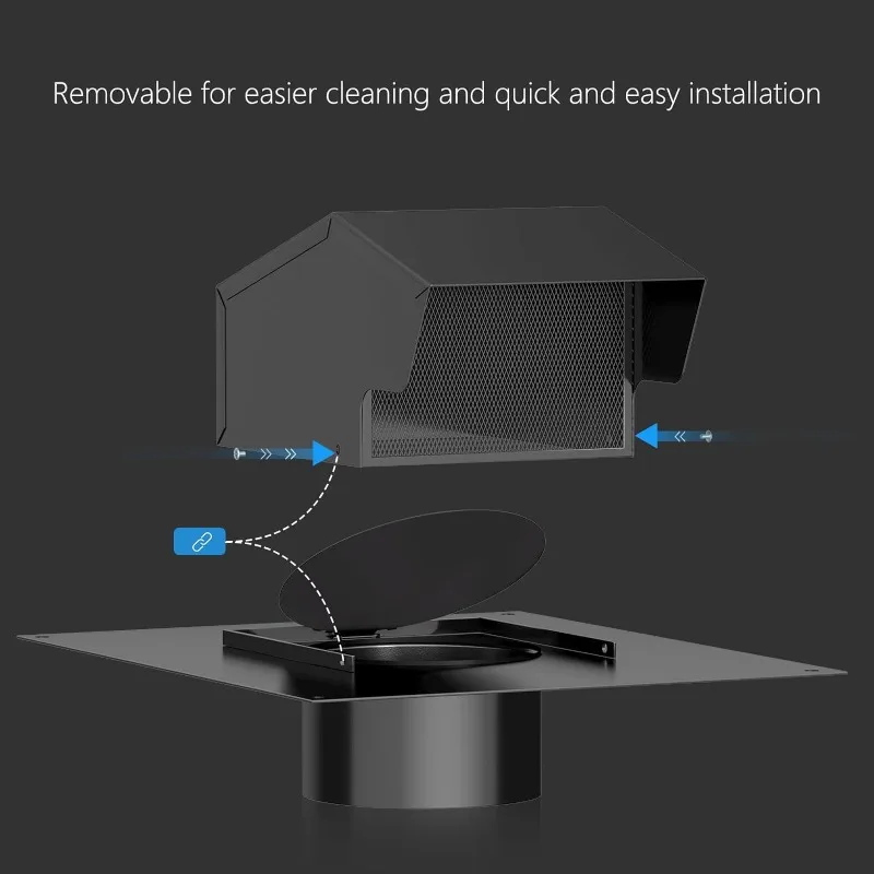 Roof Vent Cap Removable Roof Dryer Vent Rooftop Exhaust Vent Cap for Home Garage Workshop Weatherproof Durable Plastic White