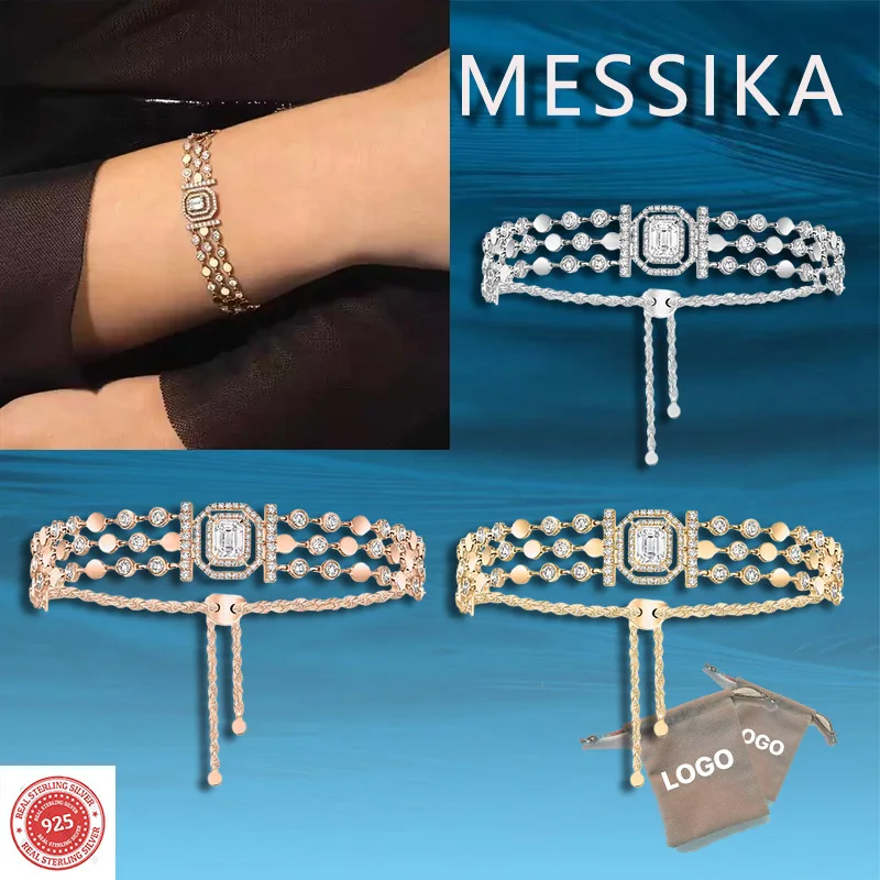 Pure silver s925 fashionable messik jewelry trend light luxury charm D-VIBES multi circle bracelet