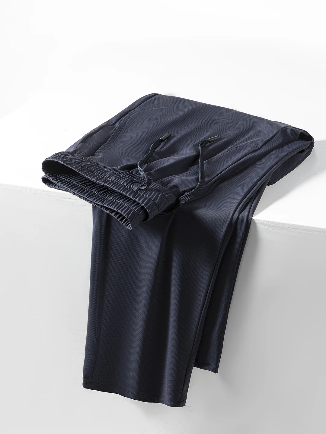 

High Quali Men's Casual Straight Leg Pants Elastic Waist Sports Long Trousers Breathable Qui Dry Summer Leisure Trousers