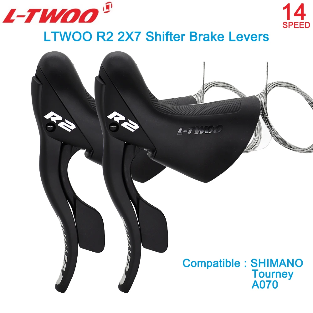 

LTWOO R2 2X7 Speed Shifter Brake Lever Kit for Road Bike Line Pulling 14s 14v Road Bicycle Derailleurs Kit Compatible SHIMANO