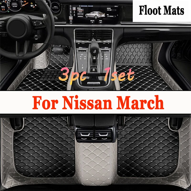 Car Floor Mats For Nissan March 2019 2018 2017 2016 2015 2014 2013 2012 2011 2010 Auto Accessories Waterproof Decor Carpets