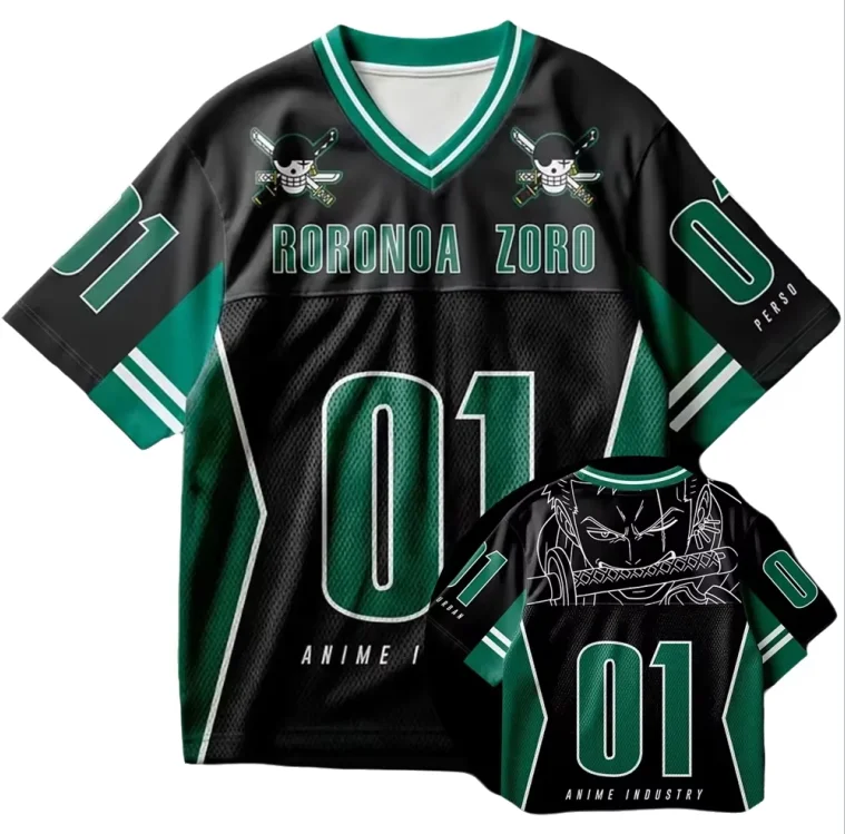 2026 Summer Children's One Piece Anime Jersey Camiseta Zoro Oversized Y2k Fashion Casual Sports T-Shirt For Men And Women Tops