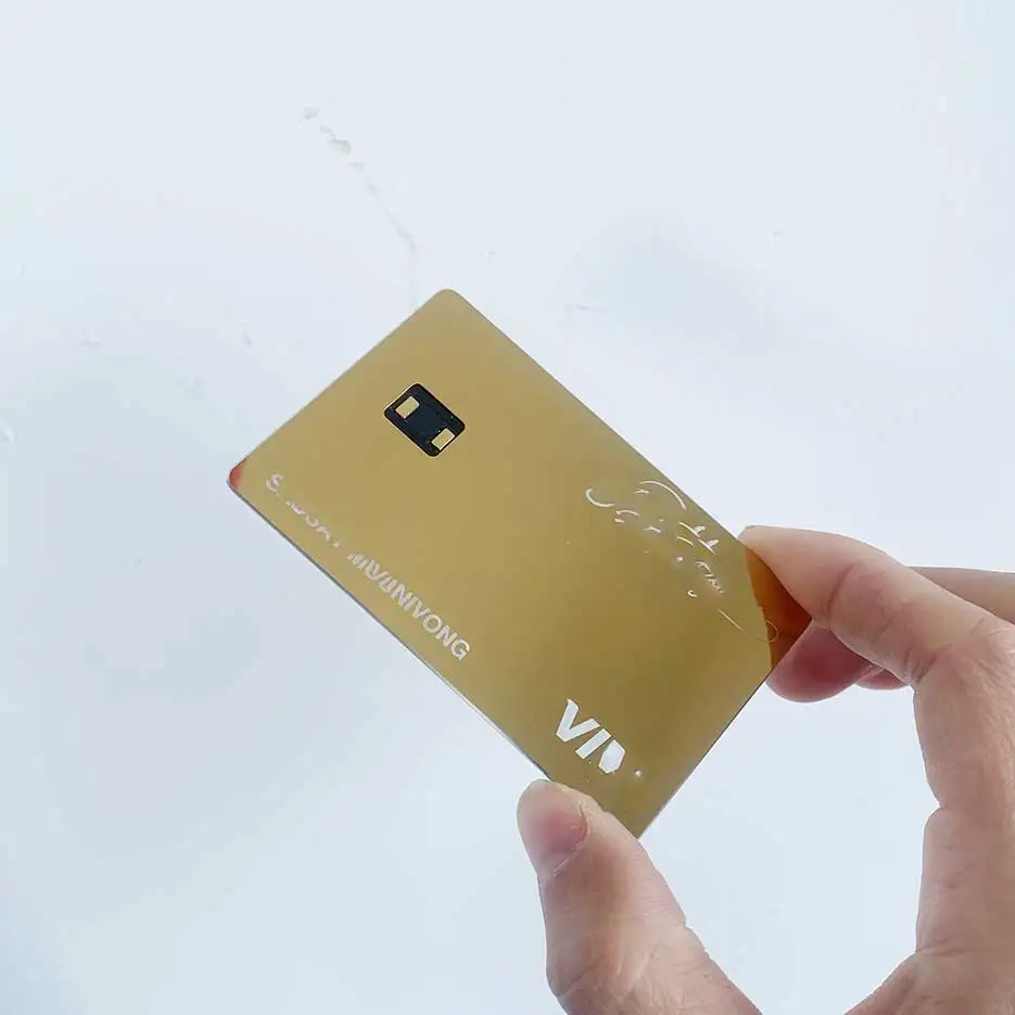 

customized laser and uv print 4442 small chip slot contactless payment Dual Interface NFC Metal Card With antenna build-in