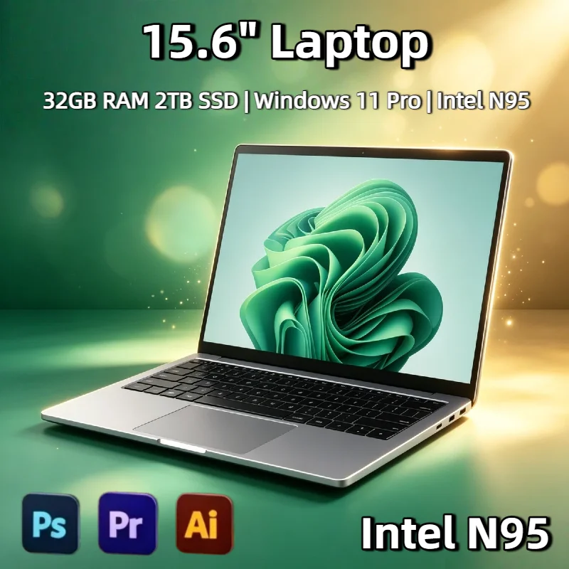 2026年モデル-intel-n95-156インチ-ノートパソコン-32gb-ddr4-2tb-ssd-7500mah-windows-11-携帯型ノートブック-ゲーミング-バックライト付き-指紋認証-office-pro搭載