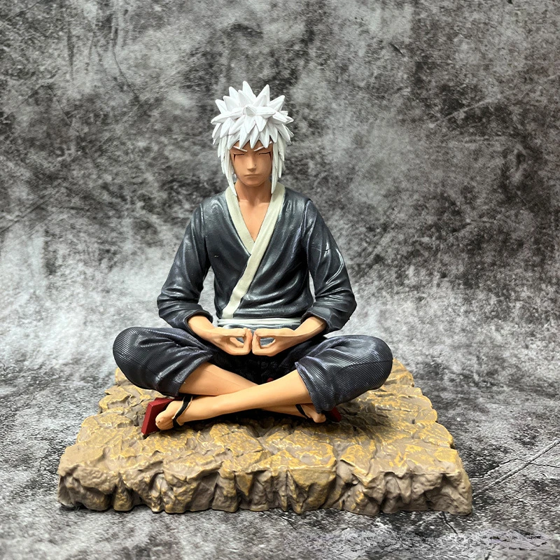 Anime Naruto Series Youth Jiraiya Meditation Immortal Mode Scene Anime Action Figure PVC Kids Toys Doll Collection Figures Gift