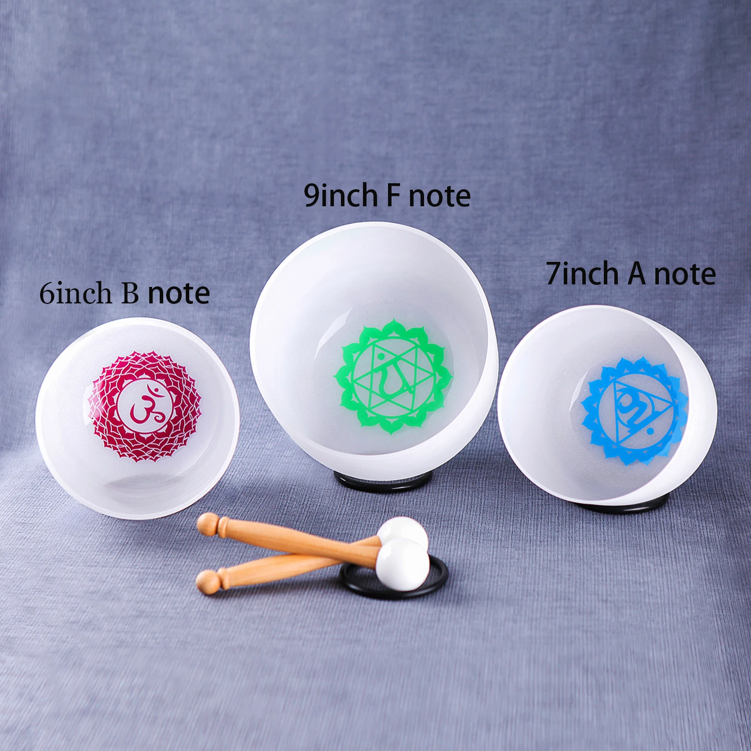 Hye-eun 3Pcs Crystal Sing Bowls Chakra Set 6