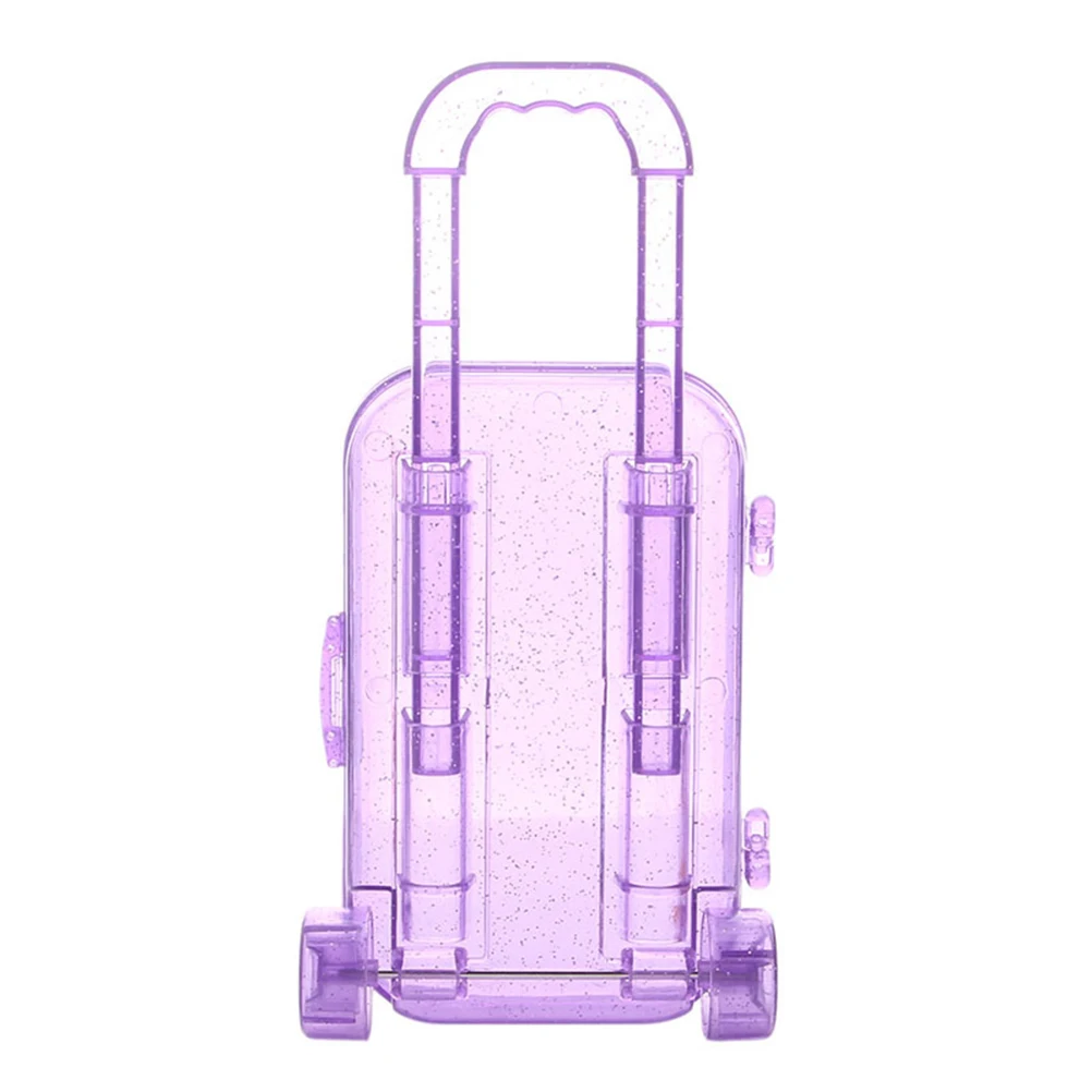 

2pcs Suitcase Mini Luggage Case Adorable Ornament Baby Girl Toy Premium Plastic Durable Safe Storage Jewelry Display