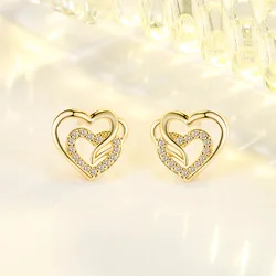 14K Gold Real Diamond Earring for Women Aros Mujer Oreja Real Diamond Gemstone Stud Earring Females