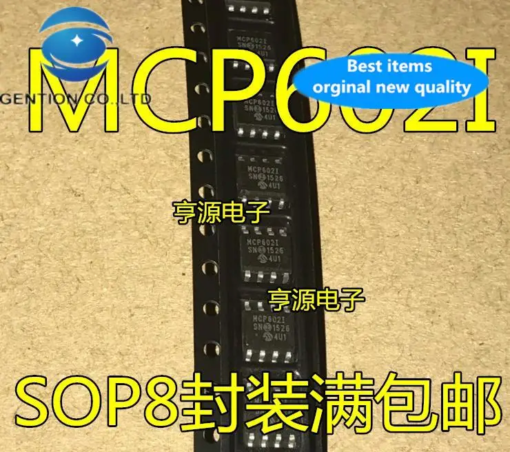 20 pces 100% original novo MCP602T-I/sn MCP602-I/sn mcp602i mcp602 sop-8