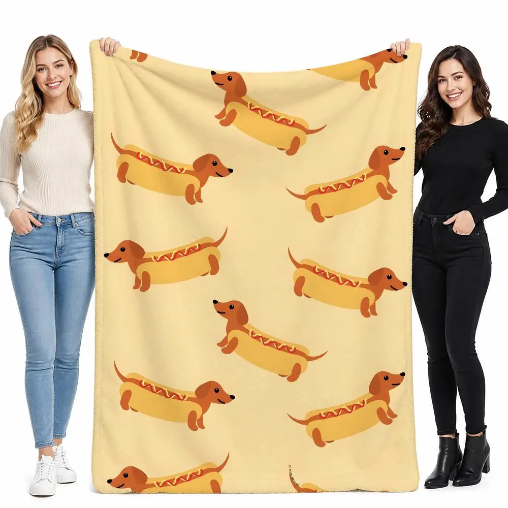 Dachshund Lover Blanket Gift Throw Perfect for Sofa Bed Office Travel Home Decor Art Lover Gift