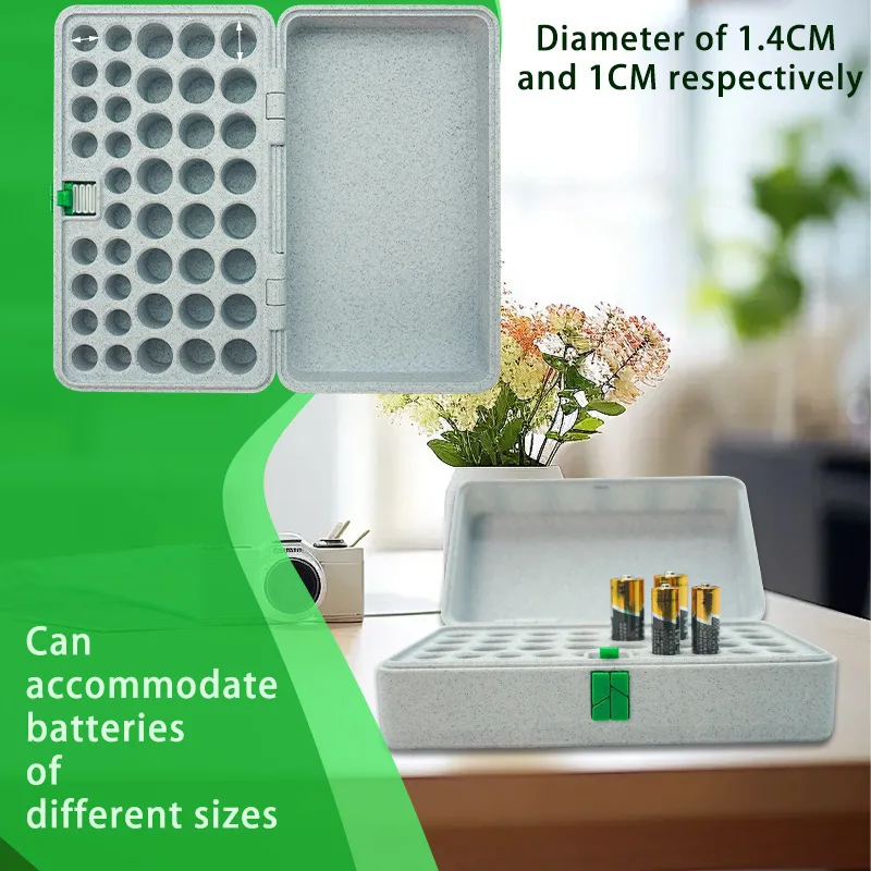 

1Pcs Battery Storage Box Dust-proof Desktop No.7 and No.5 Battery Finishing with Cover Safe Material Portable Exquisite Home