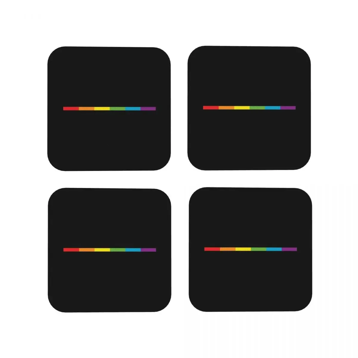 Lgbt Thin Subtle Modern Rainbow Coasters Coffee Mats Set of 4 Placemats Mug Tableware Decoration & Accessories Pads for Home