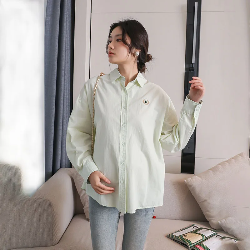 2024 neue Ankunft Mutterschaft Blusen Oversize Lose Shirts Kleidung für Schwangere Frauen Schwangerschaft OL Business Tops