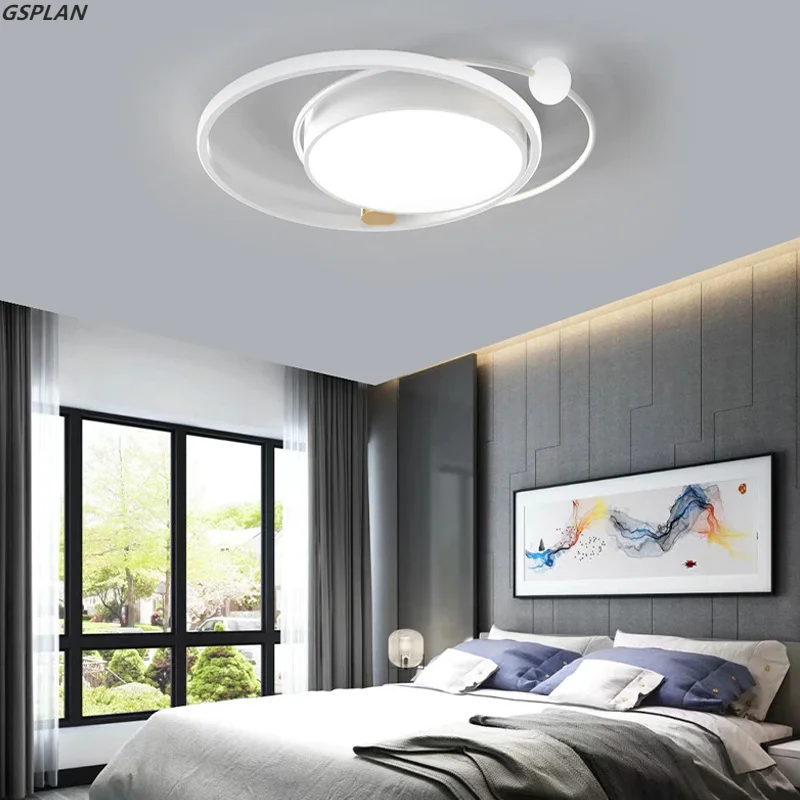 Imagem -04 - Anel de Ouro Design Simples Lâmpada de Controle Remoto Modern Led Lâmpada Pingente para o Quarto Sala de Estar Cozinha Aprendizagem Lâmpada Pingente Novo