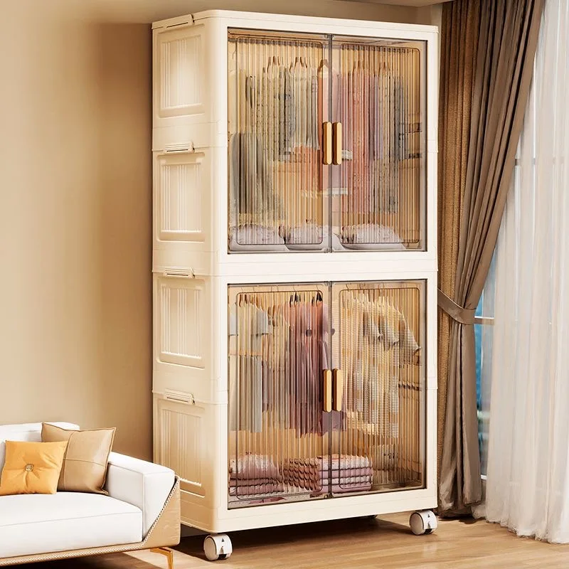 Foldable Adult Wardrobe with No Installation, Simple Clothes Closet for Bedroom – Space-Saving Storage Cabinet for Baby Clothes view 3